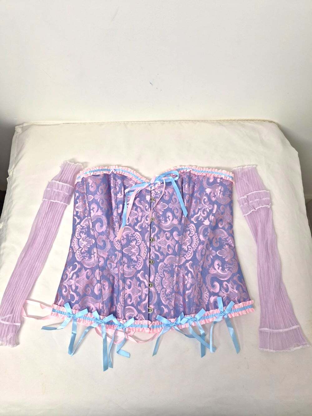 Purple & Pink Lace Up Overbust Corset Rapunzel Tangled Fairy Cosplay sz XL